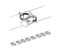 Paulmann 94153 Cable Lighting System - Cardan Set Ceiling Light Metal Wire System for Dimmable GU5.3 LED Lamps - Suitable for Max 8 x 10 Watt Bulbs, Comes Without Bulbs - Matt Chrome