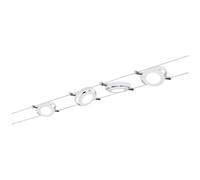 Paulmann 94153 Cable Lighting System - Cardan Set Ceiling Light Metal Wire System for Dimmable GU5.3 LED Lamps - Suitable for Max 8 x 10 Watt Bulbs, Comes Without Bulbs - Matt Chrome