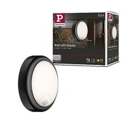 Paulmann 94187 Outdoor 230V Wall luminaire Motion Sensor IP44 Splash-Water Protected Wall lamp 15W 3000K Warm White Wall Spotlight Plastic Grey