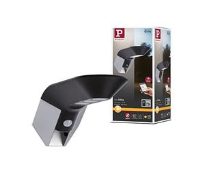 Paulmann 94279 Soley LED Solar Zigbee Wall luminaire incl. 1x1 watt IP44 Splash-Water Protected Anthracite Garden Lighting Plastic, Metal Warm White 3000 K