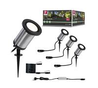 Paulmann 94286 LED Outdoor Light Plug & Shine Spot Classic Starter Kit incl. 3 x 5.1 Watt IP65 Immersion Protection Anthracite Garden Lighting Metal Warm White 3000 K