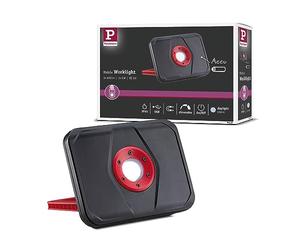 Paulmann 94287 Worklight Outdoor LED Battery-Powered luminaire Rectangular incl. 1x5 watt Mobile Light Black, red Battery-Powered lamp Plastic Cable-Free 6500 K