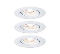 Paulmann 94293 Nova mini LED recessed luminaire Coin Round swivelling incl. 3x4 watt recessed Ceiling Spotlight White matt recessed lamp Aluminium Warm White 2700 K