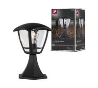 Paulmann 94393 Exterior luminaire Mini Bollard Light Classic Curved IP44 dimmable Outdoor Lighting Clear, Black Outdoor lamp Plastic Garden lamp E27