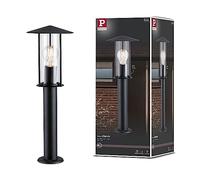 Paulmann 94397 Exterior luminaire Bollard Light Classic IP44 dimmable Outdoor Lighting Dark Grey Outdoor lamp Metal, Glass Garden lamp E27
