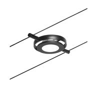 Paulmann 94419 CorDuo LED Cable System spot RoundMac DC incl. 1 x 4.5 Watt Expandable Wire Rope Metal 3000 K, Matte Black/Chrome