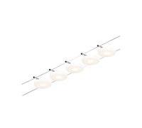 Paulmann 94426 CorDuo LED Cable System Set DiscLED DC incl. 5 x 4.5 Watt Expandable Chrome Matt Chrome Wire Rope Metal 3000 K