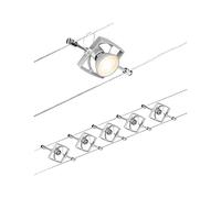 Paulmann 94430 CorDuo Cable System - Lighting Set Mac II DC, Max 5 x 10 Watt Extendable Wire Cable Matt Chrome Plastic GU5.3 Wire Cable System Without Bulbs