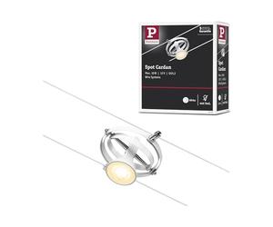 Paulmann 94439 CorDuo Spot Lighting Cardan DC, Max 10 Watt Extendable Cable Lamp Matt White Plastic GU5.3 Wire System Without Bulbs