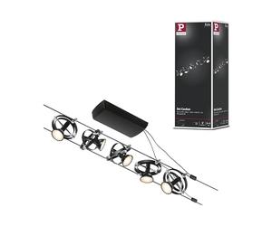 Paulmann 94440 CorDuo Lighting Set - Cardan DC, Max 5 x 10 Watt Extendable Wire Cable System Matt Black Plastic GU5.3 Wire System