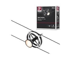 Paulmann 94441 CorDuo Cable System - Spot Lighting Cardan DC, Max 10 Watt Extendable Cable Lamp Matt Black Plastic GU5.3 Wire Cable System Without Bulbs