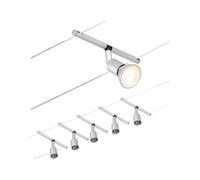 Paulmann 94442 CorDuo Lighting Set - Salt DC, Max 5 x 10 Watt Extendable Wire Cable Matt Chrome Plastic GU5.3 Wire System Without Bulbs