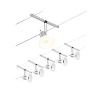 Paulmann 94448 CorDuo Cable System - Lighting Set Sheela DC, Max 5 x 10 Watt Extendable Wire Cable Matt Chrome Plastic GU5.3 Wire Cable System Without Bulbs