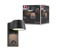 Paulmann 94453 Capea LED Outdoor luminaire Outdoor Wall luminaire with Motion Sensor IP44 incl. 1x6W Black Outdoor lamp Aluminium Garden lamp 3000K
