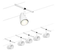 Paulmann 94467 CorDuo Cable System - Basic Lighting Set Cup DC, Max 5 x 10 Watt Extendable Matt White Plastic GU5.3 Wire Cable System Without Bulbs
