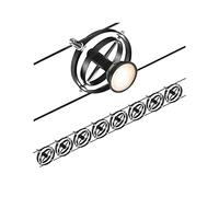 Paulmann 94494 CorDuo Cable System Set Cardan DC Max. 8 x 7 Watt Expandable Black Matt Wire Rope Metal GU5.3 Bulb Not Included