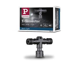 Paulmann 94584 Park + Light Outdoor Light Connector T-Piece IP67 1-in/2-out max. 24 W T-Connector Black Accessories Plastic Garage Light