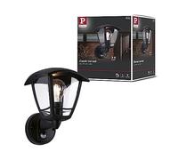 Paulmann 94647 Outdoor Light wall luminaire Classic Curved with Motion Detector IP44 Square max. 12 W Black Outdoor luminaires Plastic Garden Light E27