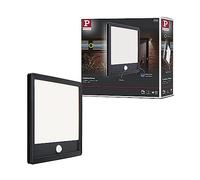 Paulmann 94665 LED Outdoor Light Panel Lamina with Motion Detector IP44 Square incl. 1x14.5 W Warm White Black Outdoor Panel Plastic Light Panel 3000 K