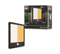 Paulmann 94709 LED outdoor luminaire panel Smart Home Zigbee Lamina Sensor IP44 rectangular 250x250mm 2200-3000K 14W 920lm 230V black plastic Tunable Warm