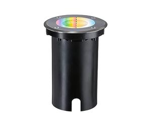 Paulmann 94845 LED Outdoor luminaire recessed Floor luminaire Smart Home Zigbee Floor IP67 Round 110mm RGBW+ 4.9W 300lm 230V Brushed Iron