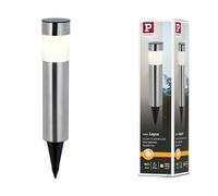 Paulmann 94876 Solar LED Bollard luminaire Layra IP44 3000K 1lm Brushed Iron