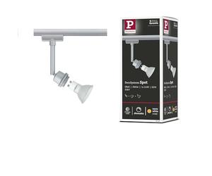 Paulmann 95182 DecoSystems Basic URail Individual spot GZ10 250lm 3.5W 2700K dimmable 230V Chrome matt Rail System
