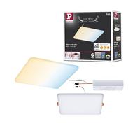 Paulmann 95384 LED recessed luminaires Areo VariFit IP44 Warm White Zigbee Tunable White 185x185 mm Angular incl. 1x15 Watt dimmable Satin Plastic 3000 K