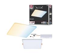 Paulmann 95385 LED recessed luminaires Panels Areo VariFit IP44 Warm White Zigbee Tunable White 215x215 mm Angular incl. 1x17 Watt dimmable Satin Plastic 3000 K