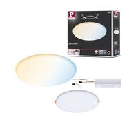 Paulmann 95387 LED recessed luminaires Panel Areo VariFit IP44 Warm White Zigbee Tunable White 215 mm Round incl. 1x17 Watt dimmable Satin Plastic 3000 K