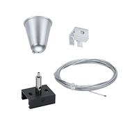 Paulmann 95585 ProRail3 Rail System Accessories Cable Suspension 3 m Black 3-Phase Rail System Metal Lighting for Commercial Areas