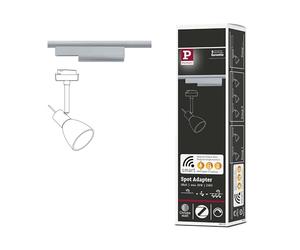 Paulmann 96893 Smart Home Zigbee 3.0 On/Off/Dimm URail Rail Adapter 166x20mm Chrome matt Rail System