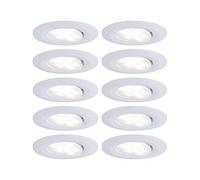 Paulmann Calla LED recessed spotlight, white, 4,000K, set of 10, IP65