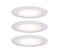 Paulmann 99940 Premium Suon LED recessed luminaire Set of 3 Round incl. 3x6.5W IP44 dim recessed Spotlight Satin, White Cabinet Light Plastic 2700K