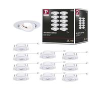 Paulmann 99995 LED recessed luminaire 3-Step dimming 10-Pack swivelling 82mm 70° 10x4.8W 10x450lm 230V 3000K matt White