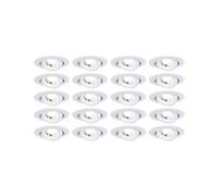 Paulmann 99997 LED recessed luminaire 20-Pack swivelling 82mm 70° 20x4.8W 20x450lm 230V 3000K matt White