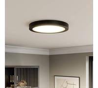 Paulmann 70984 LED Panel Abia 300mm warm white round incl. 1x22 watt ceiling luminaire matt black ceiling lamp plastic living room lamp 2700 K