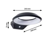 Paulmann Anela LED motion-sensor outdoor wall light, 2,200 K