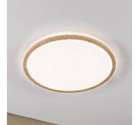 Paulmann Atria Shine LED panel, Ø42cm, wood finish, IP44, 4000K, on/off