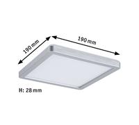 Paulmann 71007 LED Panel Atria Shine 190x190mm Square incl. 1x11,2 W Daylight White matt Chrome Plastic Light Panel Ceiling Panel 4000 K