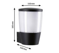 Paulmann Bako 94740 Outdoor Wall Light Seawater Resistant IP44 110 x 140 mm Max. 20 W 230 V Anthracite Aluminium Bulb E14 Not Included