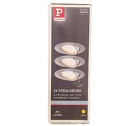 Paulmann Base Brushed Iron LED Coin 3 x 5 W 230V Warm White 3000 K x 3 [EEK: A]