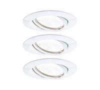 Paulmann 93427 Base LED recessed luminaire round incl. 3x5W dimmable recessed spotlight white spot metal recessed lamp 3000K