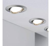 Paulmann Base recessed spotlight in a set of 10, iron
