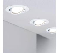 Paulmann 93400 LED Base recessed luminaire Round swivelling max. 10x10 watts recessed Spotlight White recessed lamp Metal Ceiling spot GU10