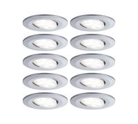 Paulmann 99923 Calla LED recessed luminaire Round Set of 10 incl. 10x6W IP65 recessed Spotlight Chrome matt Cabinet Light Plastic recessed lamp 4000K