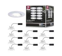 Paulmann Calla LED Downlight, IP65, dimmable, Round, 4000K White matt | IP65 splash-proof, swivelling spots, 10 x 5.2W, for direct 230V connection