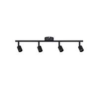 Paulmann Carolina 66758 Spotlight 4-Bulb Max. 4 x 10 Watt Ceiling Light Black Matt Metal GU10 Ceiling Spotlight Without Bulb