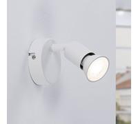 Paulmann Carolina wall spotlight, white, 1-bulb