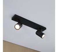 Paulmann ceiling spotlight Zyli black length 40 cm 2-bulb. IP44